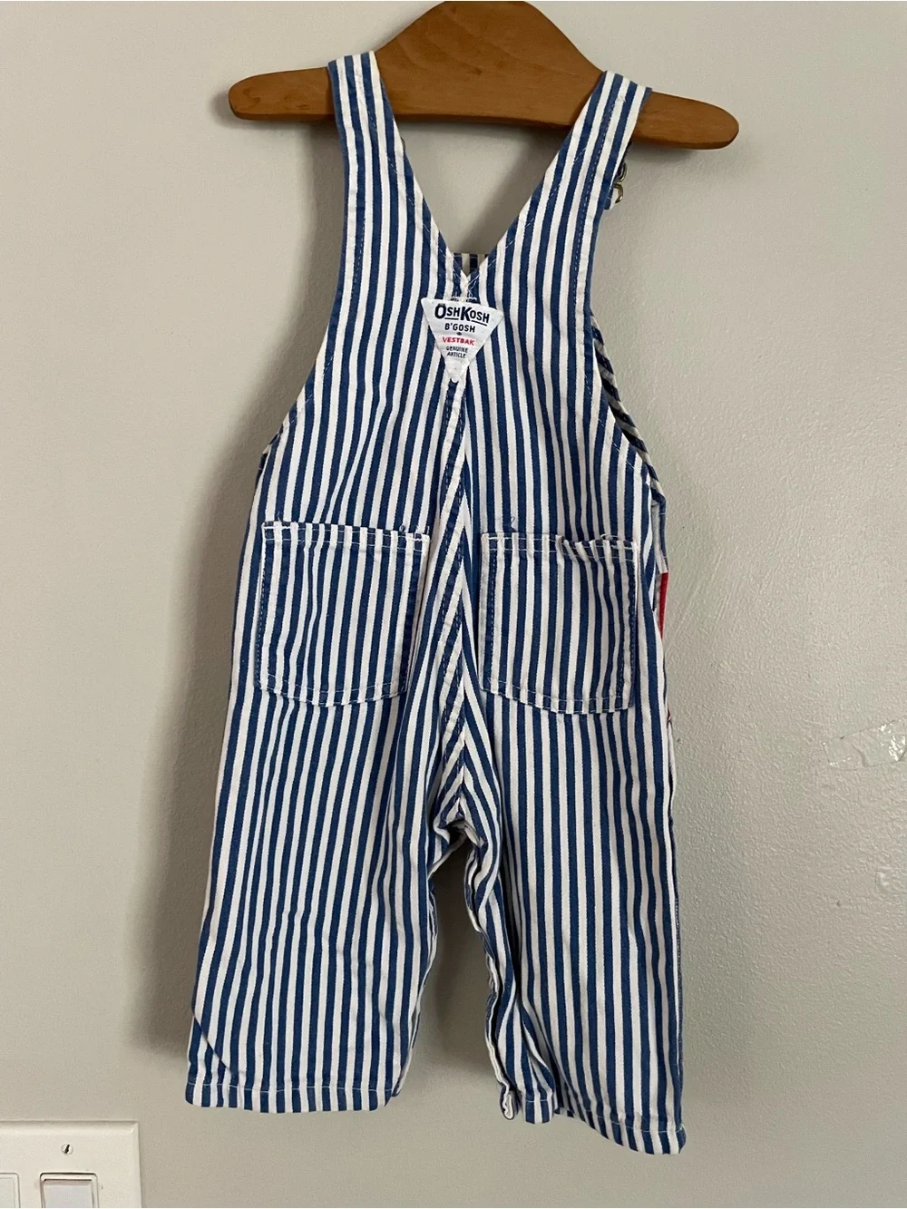 Vtg OshKosh B'gosh World's Best Overalls Train Conductor USA Made Sz 12 Mos